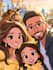 make a disney children cartoon illustration