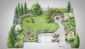 create 2d landscape site plan, backyard layout, garden and planting plan design
