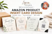 design amazon product insert, thank you and packaging cards