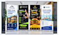 design real estate, gym, restaurant, travel or any business roll up banner