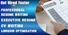 write an ats friendly resume and executive CV