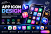design a premium app icon for ios, android, mobile and web apps
