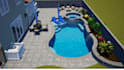do a realistic 3d pool, backyard design using structural studio