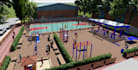 design 3d childrens playground project,engaging play area using equipment render