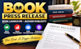 write book press release, book launch PR, author promotion and publicity