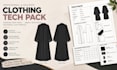 create clothing tech pack fashion tech pack abaya tech pack technical flat sketc