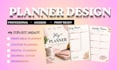 etsy digital planner, seo journal, etsy didgital product hyperlinked planner KDP