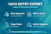 do accurate data entry, excel, web research and copy paste work in 2 hours
