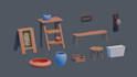 create game ready low poly 3d environment assets