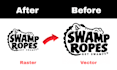 manually vectorize, trace and redraw your logo or image