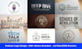 create a professional podcast cover and logo