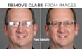remove glare from glasses and retouch headshot photos