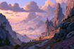 do stunning fantasy landscape, background illustration