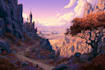 create stunning fantasy landscape illustration