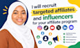 recruit targeted affiliates and influencers for your affiliate program