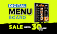 design animated digital TV menu board for halal restaurant