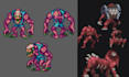 custom pixel art monster, pixel creature, rpg character, fakemon spritesheet