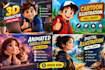 do cartoon thumbnail for youtube channel