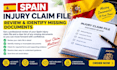 review your spain injury claim file and identify missing documents