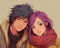 draw a couple illustration in anime style