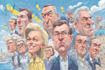 create satirical political cartoon illustrations