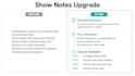 write SEO podcast show notes with timestamps and summary