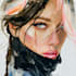 draw a sketchy watercolor portrait