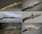 design unique sword, axe, medieval weapon, spear