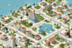 design isometric map illustration and vector art