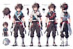 create original anime character sheet or reference for