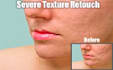 do professional skin retouching and severe texture removal