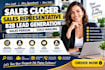 be a sales person for b2b lead generation and high ticket closing