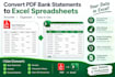 convert bank statement PDF to excel spreadsheet