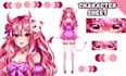 draw vtuber model 2d vtuber 2d character sheet live2d anime vtuber design avatar