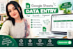 do data entry, excel spreadsheet virtual assistant