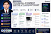 write SEO technical content, articles and transcribe