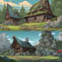 draw anime background, 2d environment, landscape