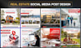 create monthly canva real estate social media post designs