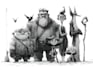 draw simple black and white illustration