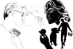 draw custom line art and silhouette stencil