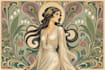 create a with art nouveau illustration