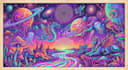 design retro psychedelic poster art