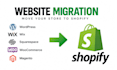 migrate wordpress to shopify, wix website to shopify or squarespace to shopify