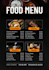 design a modern restaurant menu