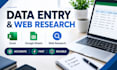 do data entry and web research