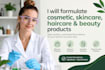 do professional product formulation, cosmetic formulation, and chemical formula