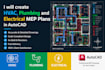 create hvac, plumbing and electrical mep plans in autocad