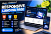 build a modern responsive landing page using HTML CSS and js