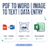 do fast pdf to word typing image to text and data entry