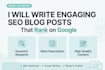 write seo optimised blog posts and articles with fast delivery